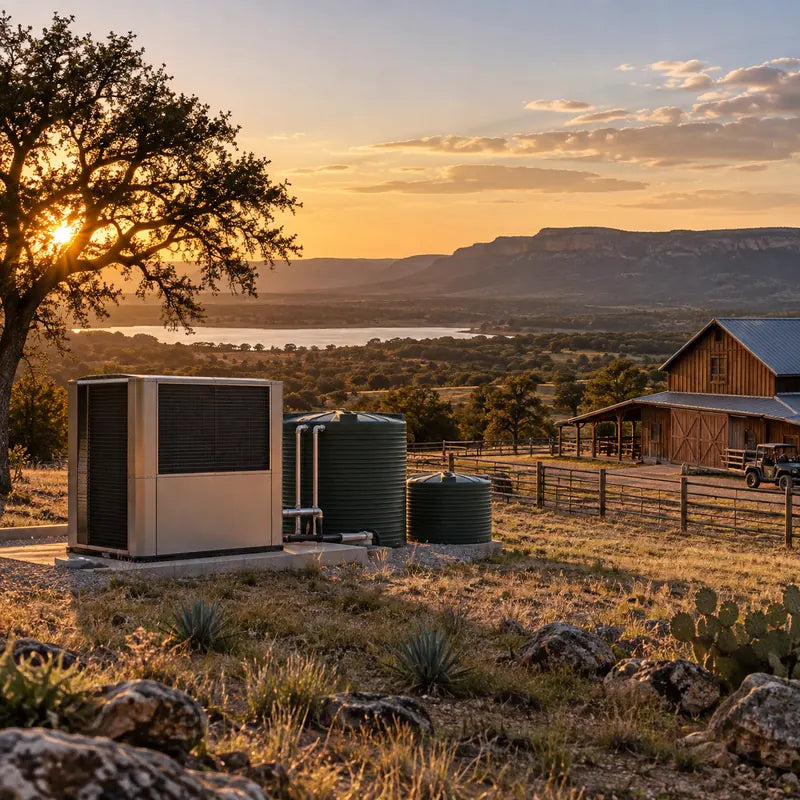 Atmospheric water generation for a Texas ranch or remote property