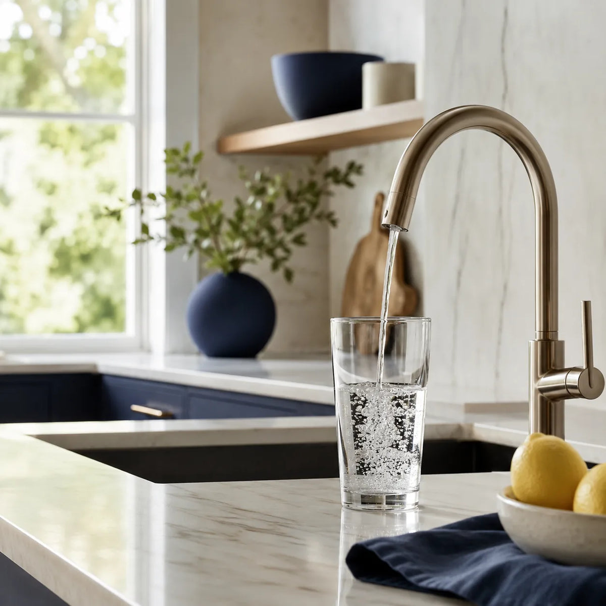 Clean drinking water representing water quality, water security and water independence for Texas homes